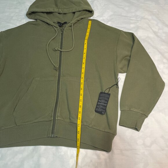 Forever 21 Unisex Olive Green Full Zip Hoodie – Fits Men & Women – Size S – NWT - Picture 6 of 8